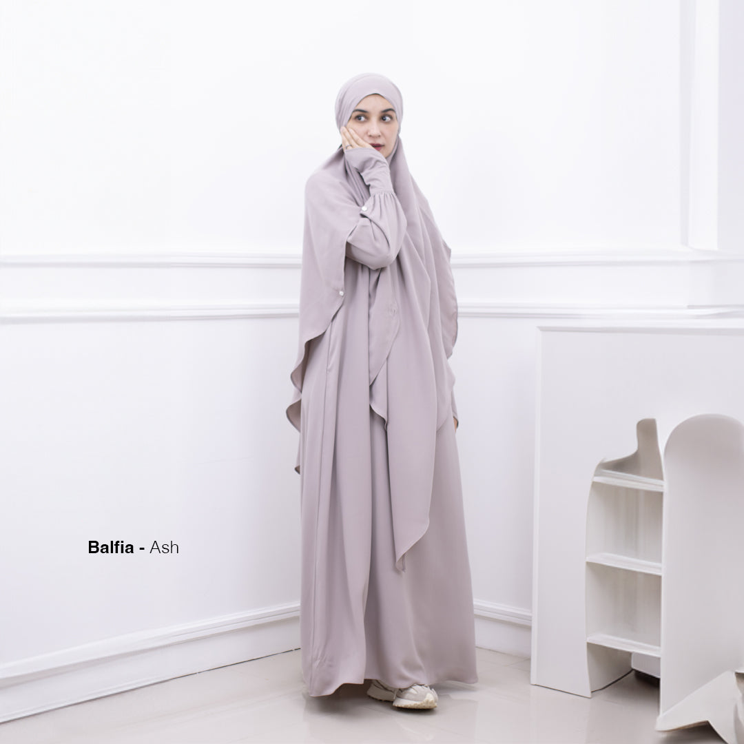 Gerai Hawa - Best Seller Balfia Abaya Set French Khimar Syar’i Daily Polos Busui Friendly - Metamorfosa