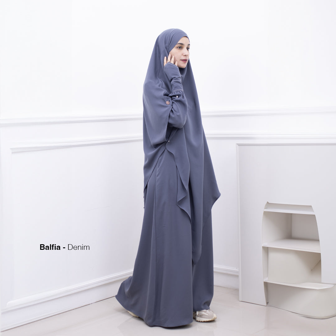 Gerai Hawa - Best Seller Balfia Abaya Set French Khimar Syar’i Daily Polos Busui Friendly - Metamorfosa
