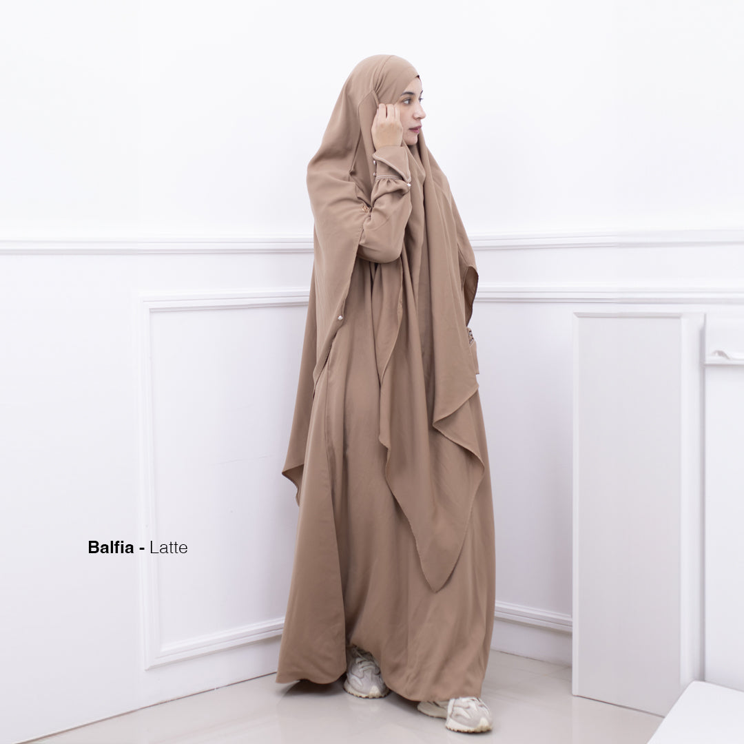 Gerai Hawa - Best Seller Balfia Abaya Set French Khimar Syar’i Daily Polos Busui Friendly - Metamorfosa