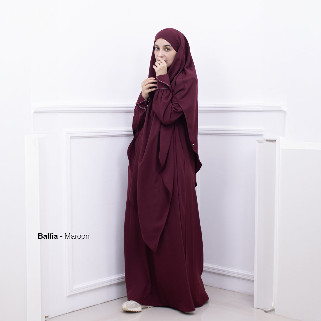 Gerai Hawa - Best Seller Balfia Abaya Set French Khimar Syar’i Daily Polos Busui Friendly - Metamorfosa