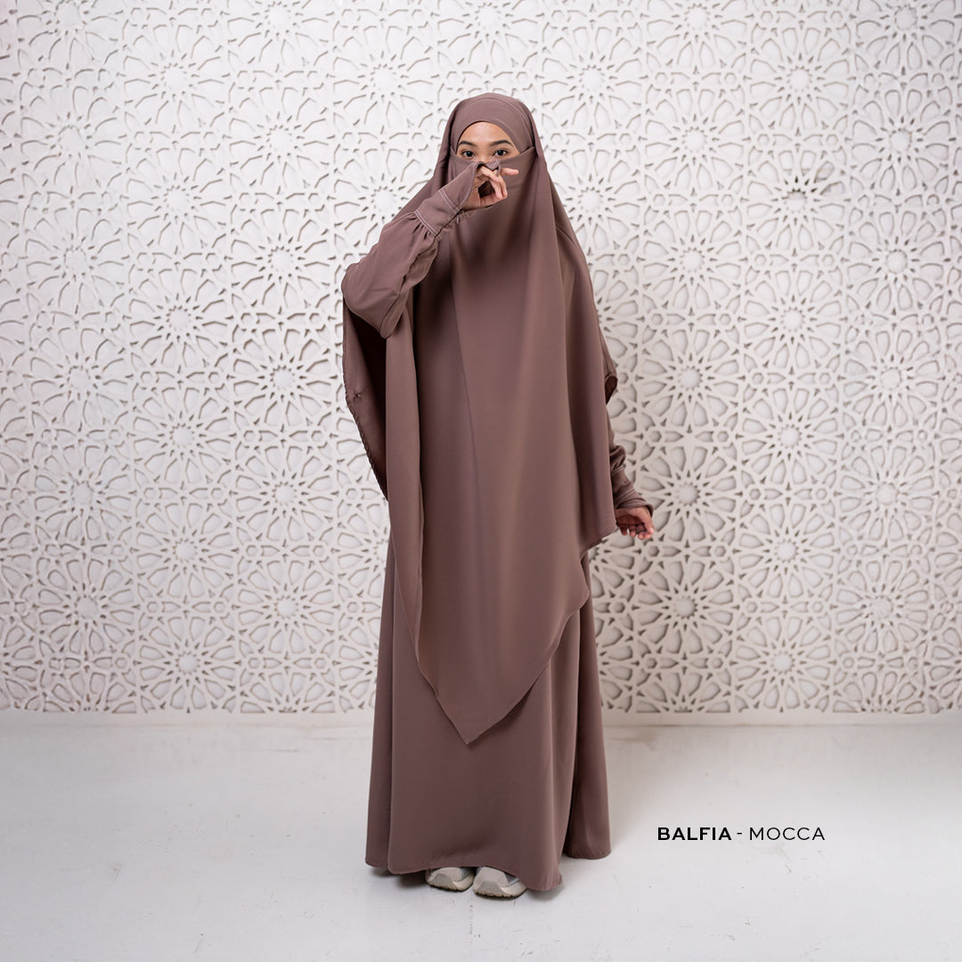 Gerai Hawa - Best Seller Balfia Abaya Set French Khimar Syar’i Daily Polos Busui Friendly - Metamorfosa