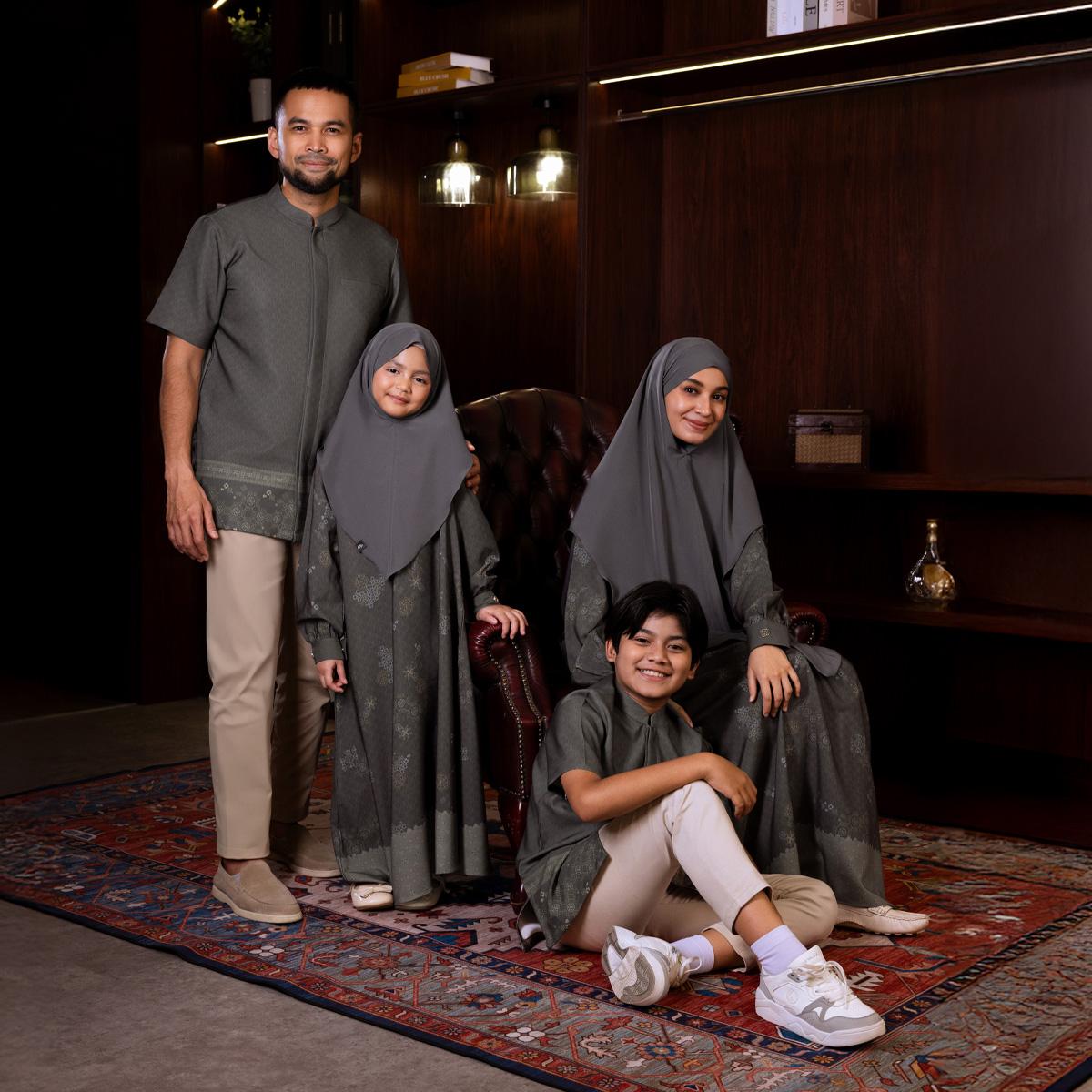 Raya Collection - Gerai Hawa Family Set 5 Sarimbit Eid Exclusive Motif Metamorphose baju lebaran 2026 keluarga - Light's Embrace Edition - Bayti Serenity