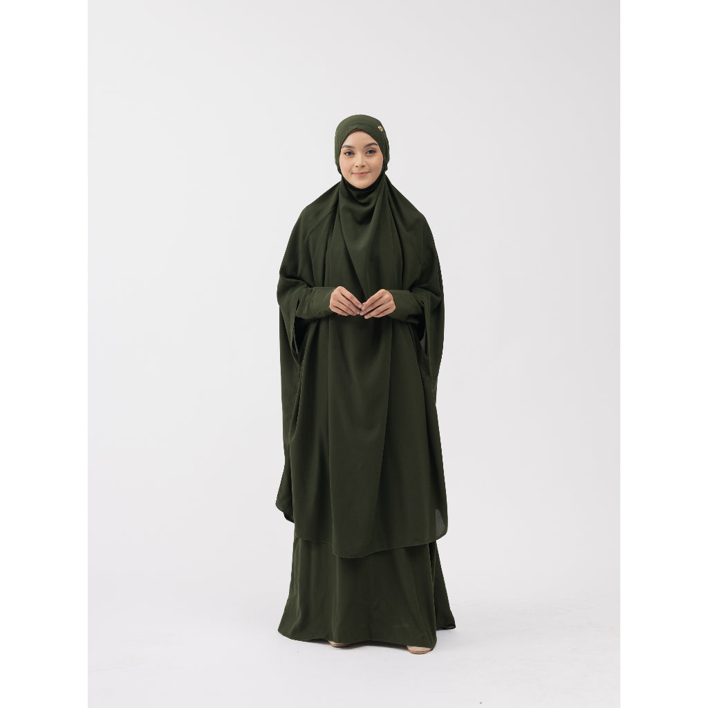 Gerai Hawa - Zaima Army French Khimar Set Gamis One Set Syar'i - Metamorfosa