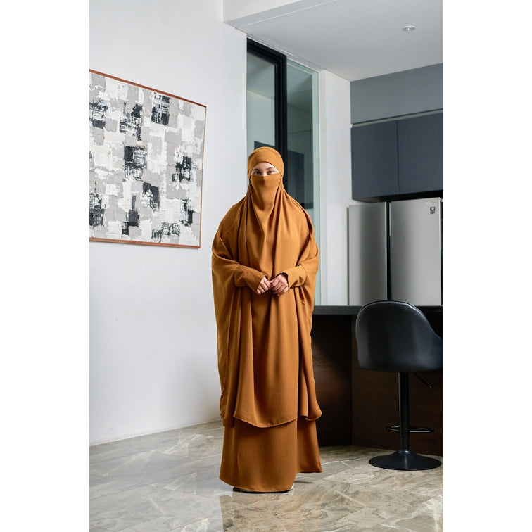 Gerai Hawa - Ruwaa Setelan French Khimar Rok One Set Akad, Kajian, Haji, & Umroh