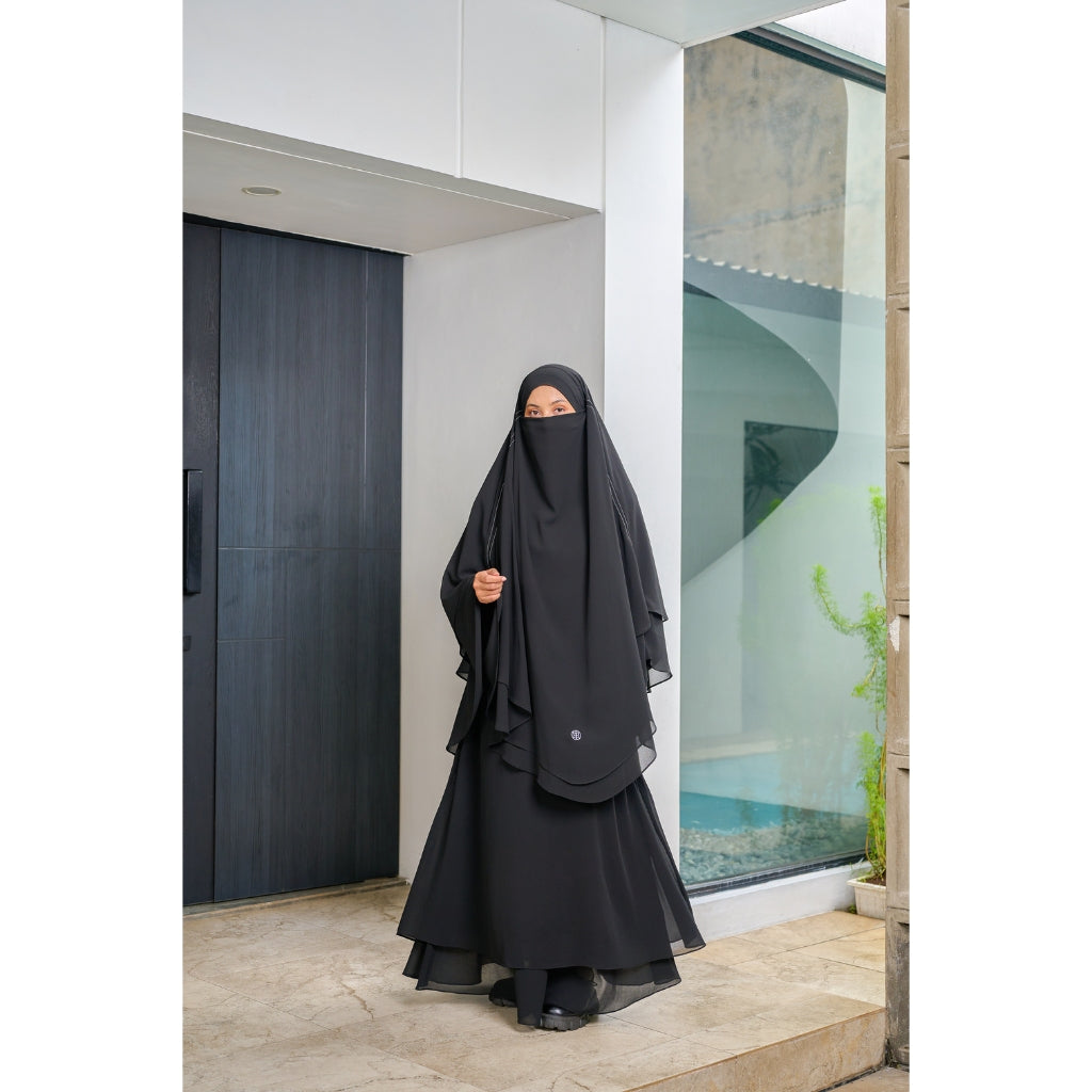 Gerai Hawa - Shayma Gamis & Abaya Elegan Set Hijab French Khimar One Set Akad, Kajian, Haji, & Umroh