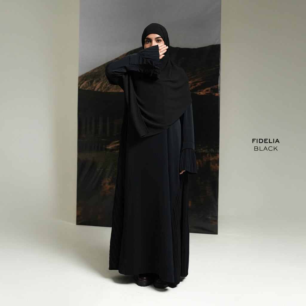 Gerai Hawa - Best Seller Fidelia Abaya/ Gamis Anti UV Dress Plisket Terbaru & Elegan Haji & Umrah