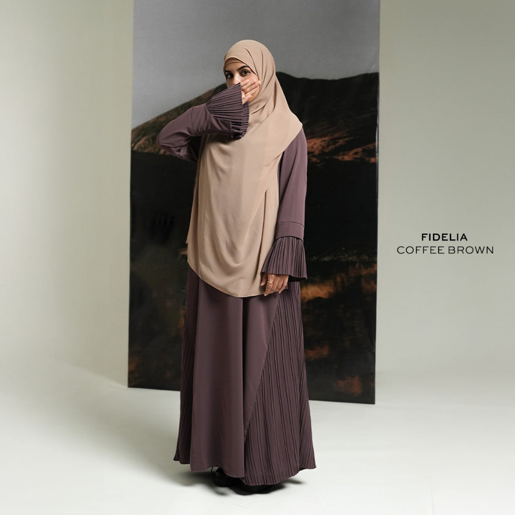 Gerai Hawa - Best Seller Fidelia Abaya/ Gamis Anti UV Dress Plisket Terbaru & Elegan Haji & Umrah