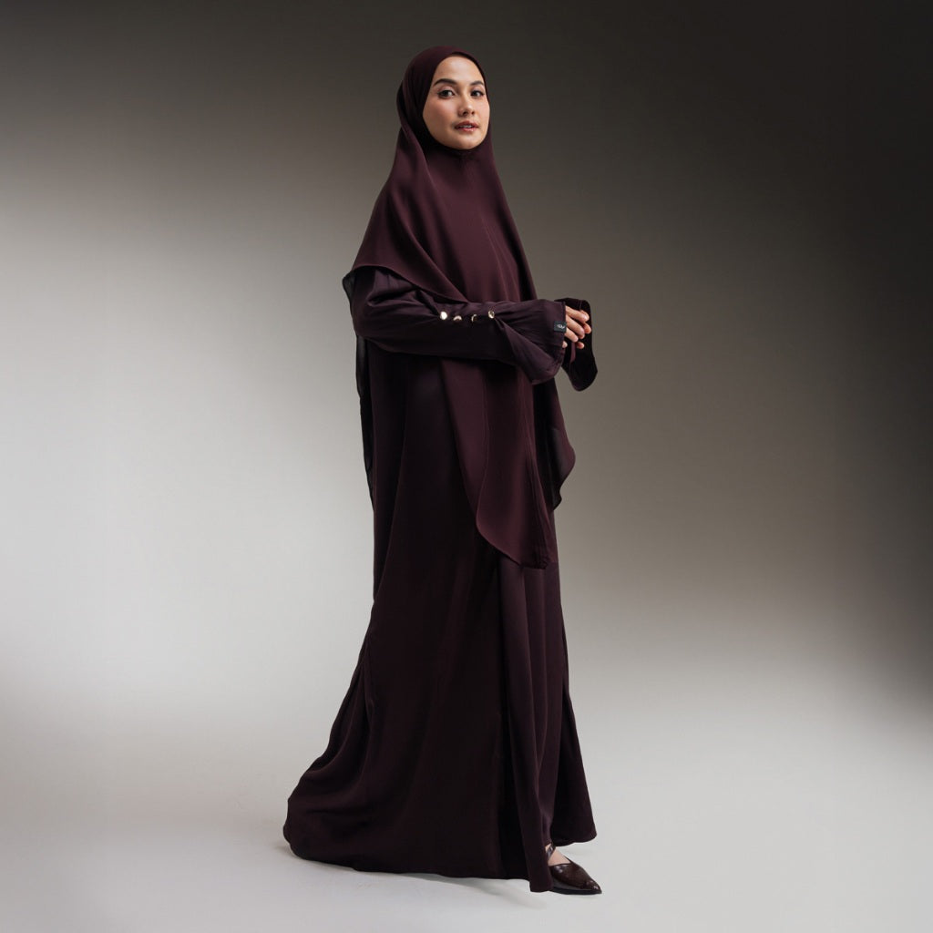 Raya Collection - Gerai Hawa - Zenara Gamis Dress Abaya - Bayti Serenity - Shadowed Grace Edition
