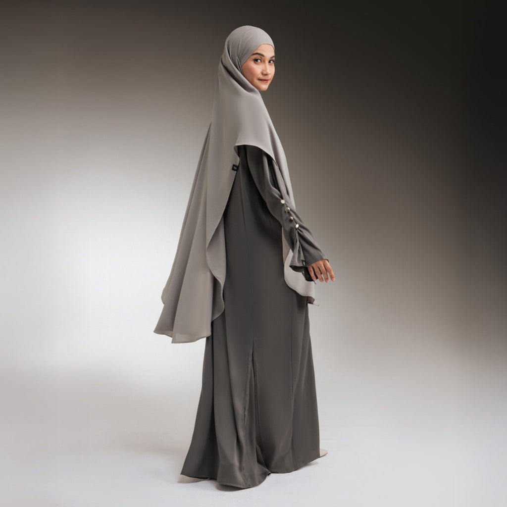 Raya Collection - Gerai Hawa - Zenara Gamis Dress Abaya - Bayti Serenity - Shadowed Grace Edition