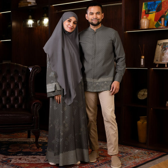 Raya Collection - Gerai Hawa - Couple Set Baju Lebaran & Eid Exclusive Motif Metamorphose - Light's Embrace Edition - Bayti Serenity