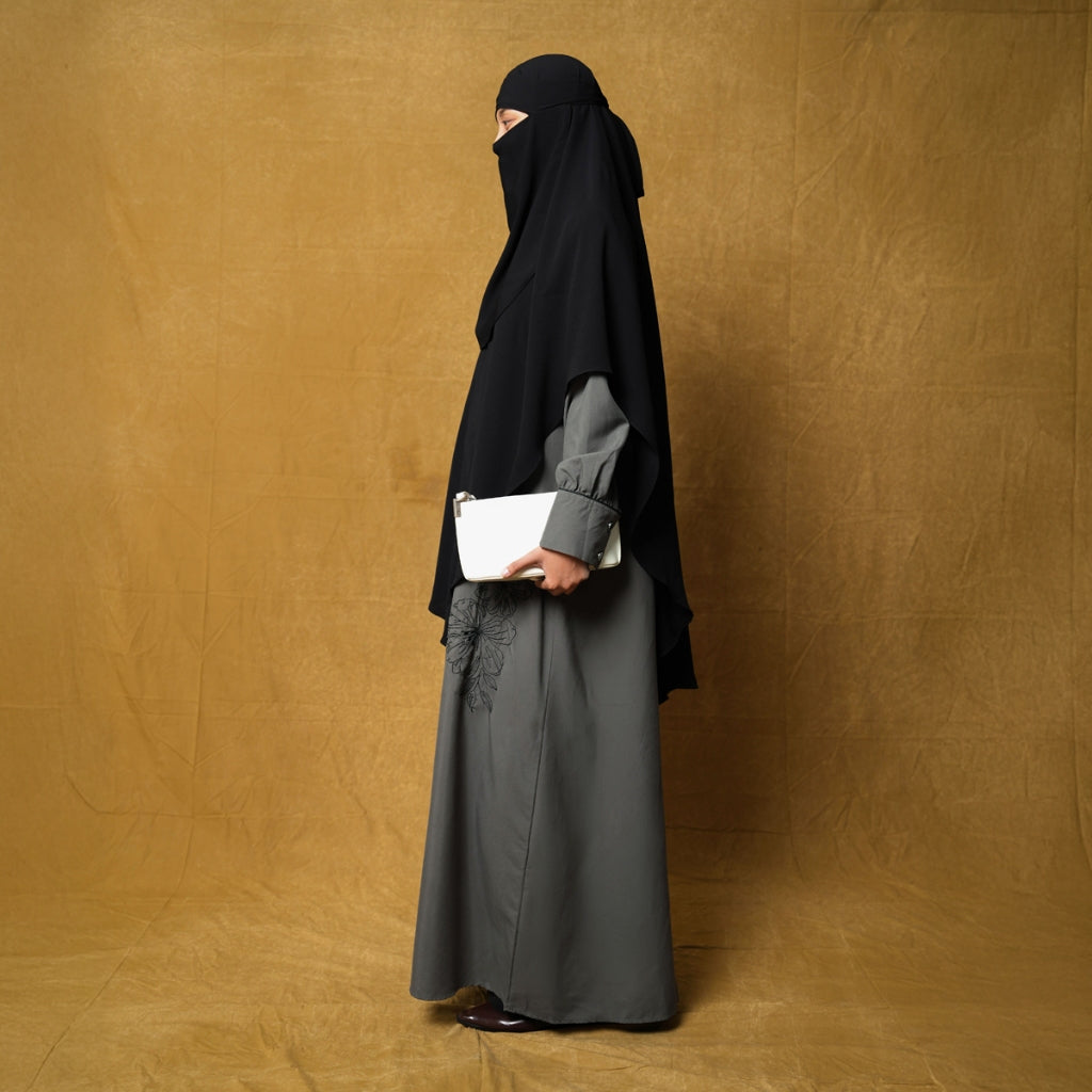 Raya Collection - Gerai Hawa - Family Set 6 - Sarimbit Eid/ Lebaran Bordir Bunga & Bisban - Silent Bloom Edition - Bayti Serenity