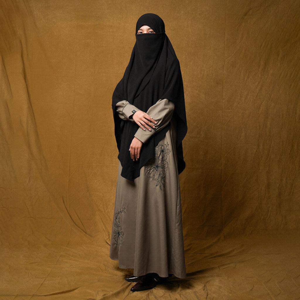 Gerai Hawa - Family Set 6 - Daliya Gamis Dress Abaya - Bayti Serenity - Silent Bloom Edition