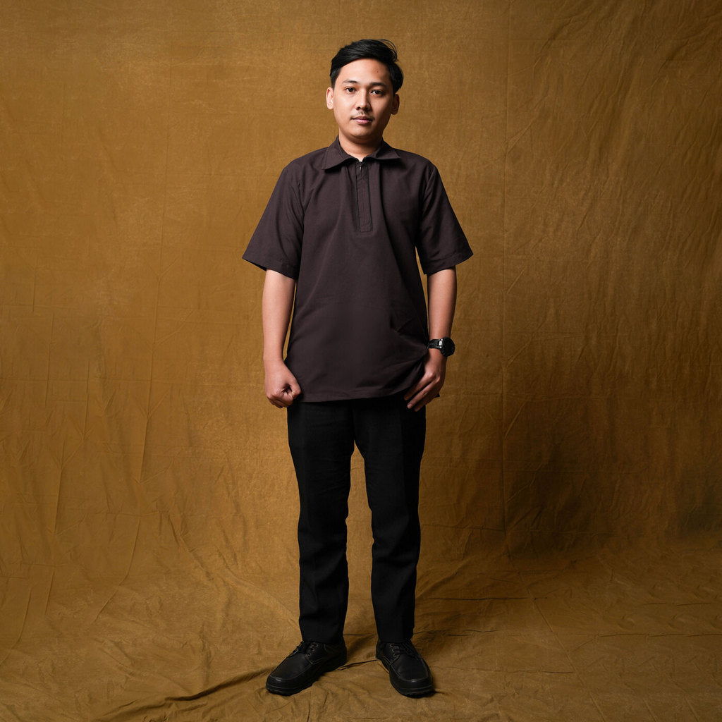 Raya Collection - Gerai Hawa - Family Set 6 - Dhaamir Baju Kemeja Koko Pria - Bayti Serenity - Silent Bloom Edition