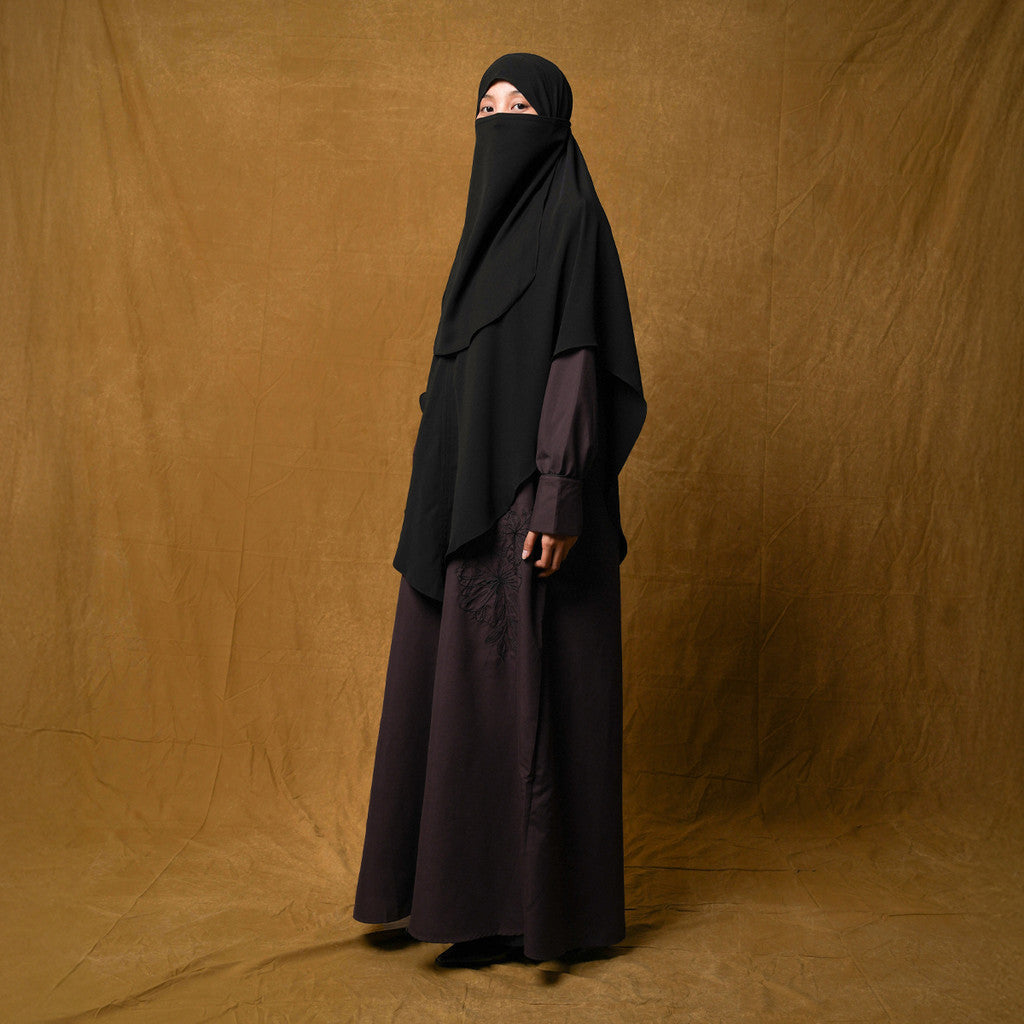 Raya Collection - Gerai Hawa - Family Set 6 - Sarimbit Eid/ Lebaran Bordir Bunga & Bisban - Silent Bloom Edition - Bayti Serenity