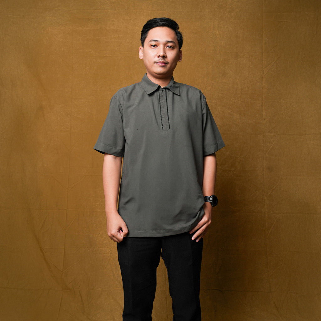 Raya Collection - Gerai Hawa - Family Set 6 - Dhaamir Baju Kemeja Koko Pria - Bayti Serenity - Silent Bloom Edition