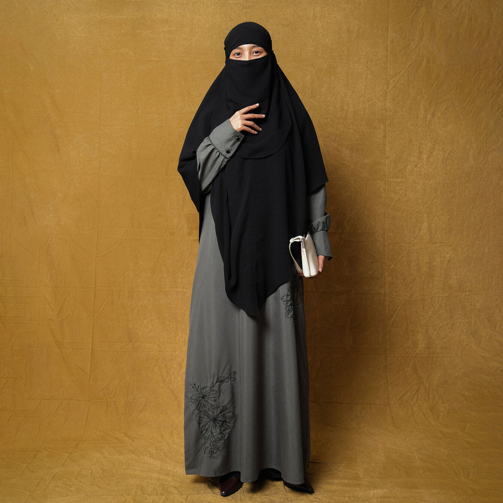 Raya Collection - Gerai Hawa - Family Set 6 - Daliya Gamis Dress Abaya - Bayti Serenity - Silent Bloom Edition